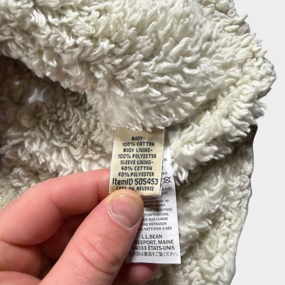 L.L. Bean Sherpa Lined Plaid Hoodie Jacket Men’s S Small Green Watch Flannel Zip - Picture 9 of 10